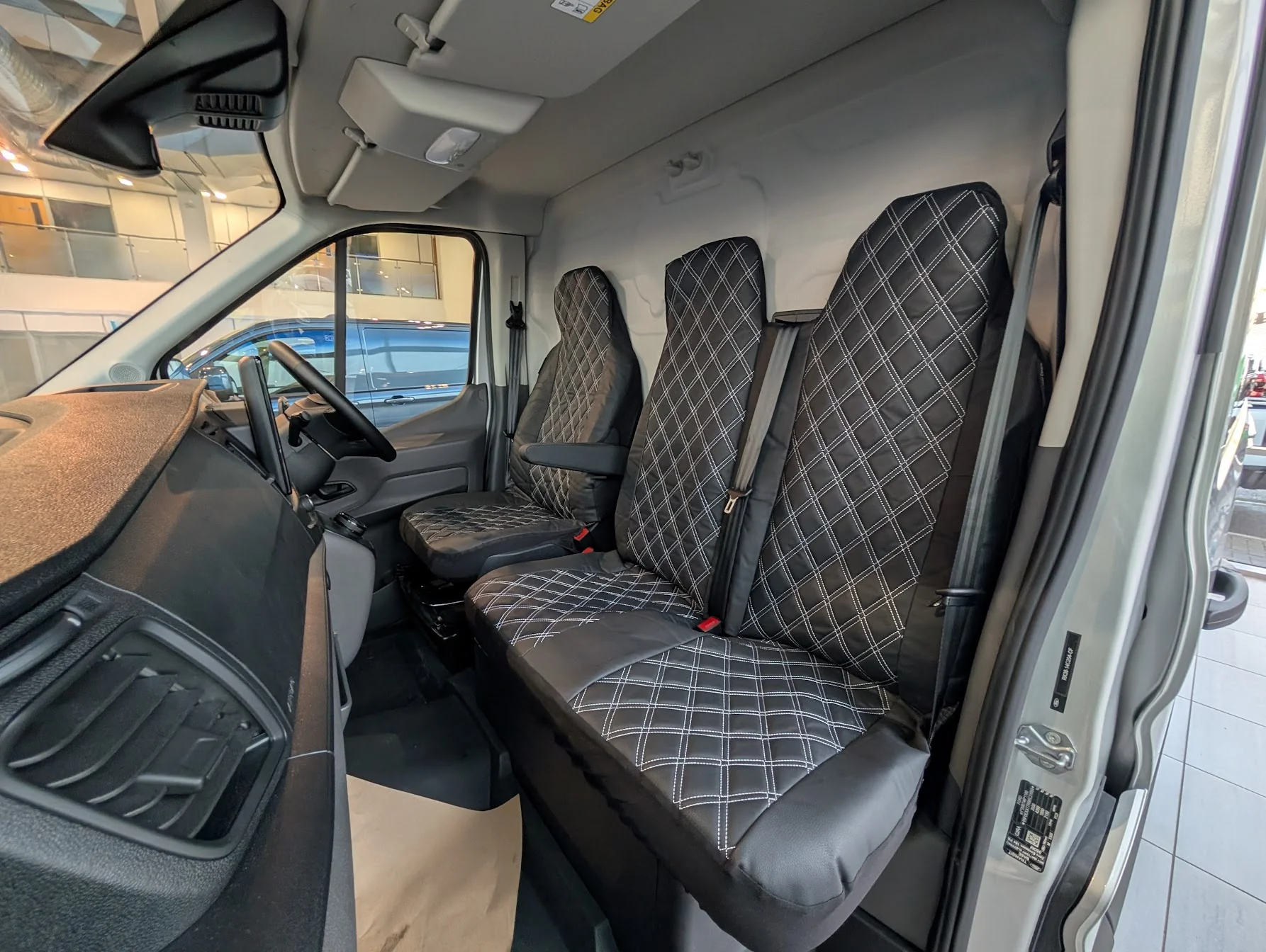 Driver & Double Passenger Seat Cover - Semi-Tailored Leatherette - Waterproof & Airbag Compatible - Image 2