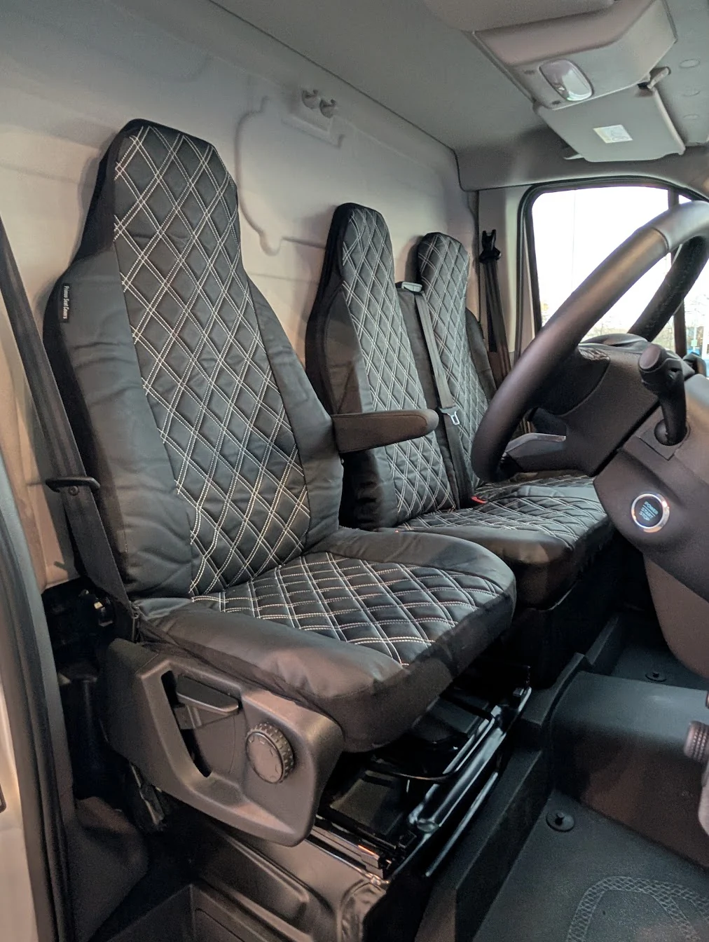 Driver & Double Passenger Seat Cover - Semi-Tailored Leatherette - Waterproof & Airbag Compatible - Image 3