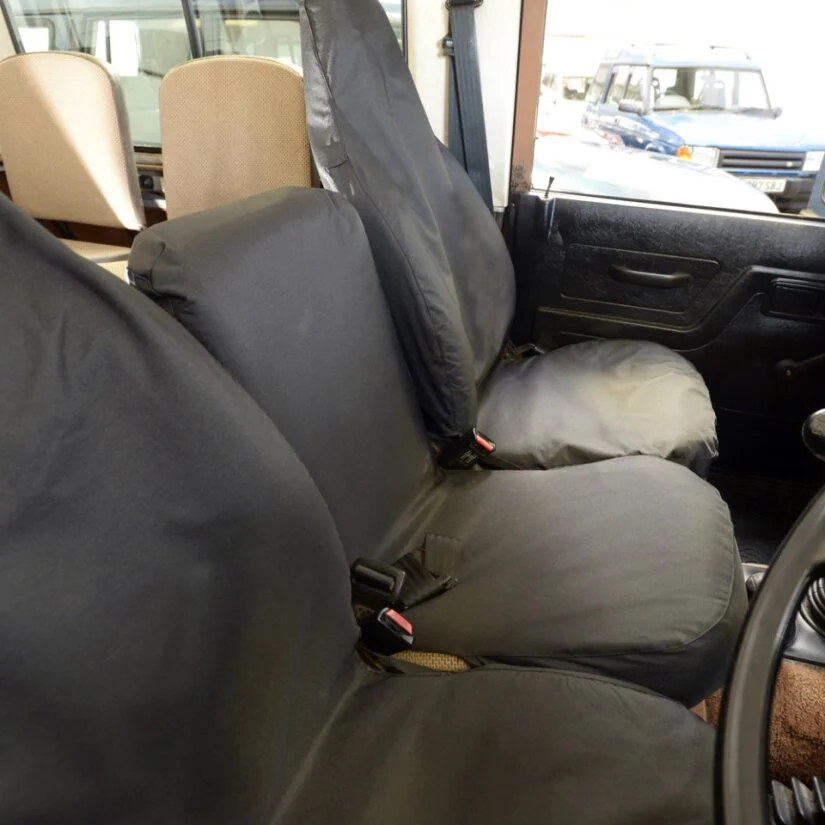 Land Rover Defender 90 & 110 1983-2007 Tailored Seat Covers - Two Front Seats With Middle Small Seat - Image 2