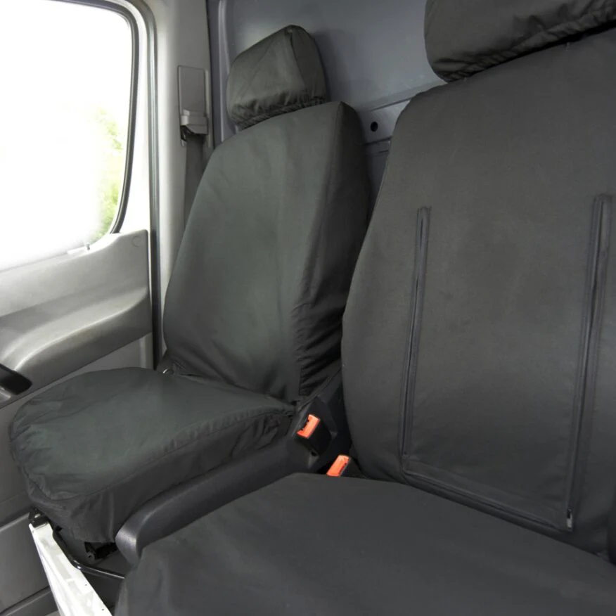 Mercedes Sprinter Van 2006-2018 Tailored Seat Covers - Three Front Seats With Work Tray - Image 2