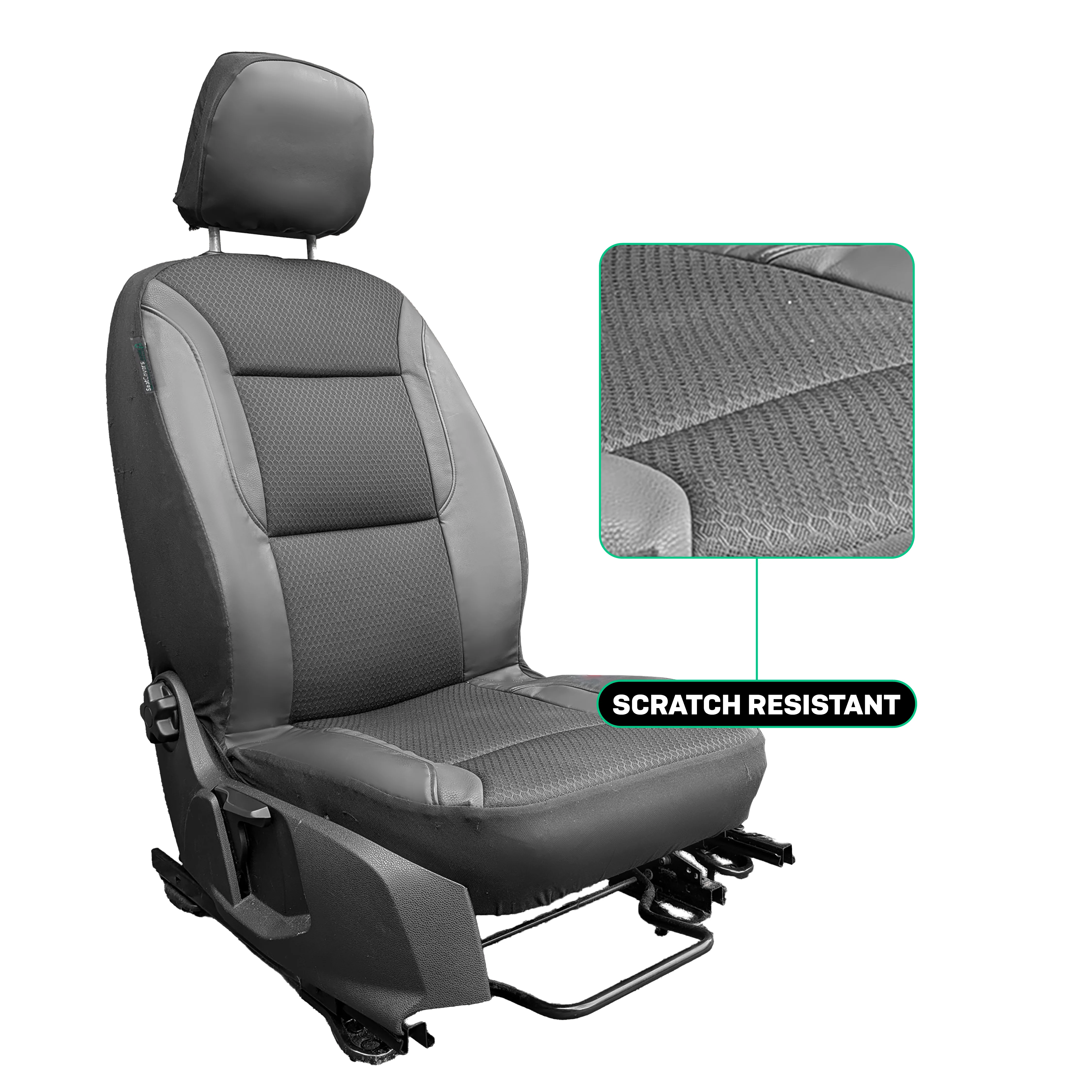 Driver & Passenger Semi-Tailored Leatherette & Memory Foam Seat Covers - Waterproof & Airbag Compatible - Image 4