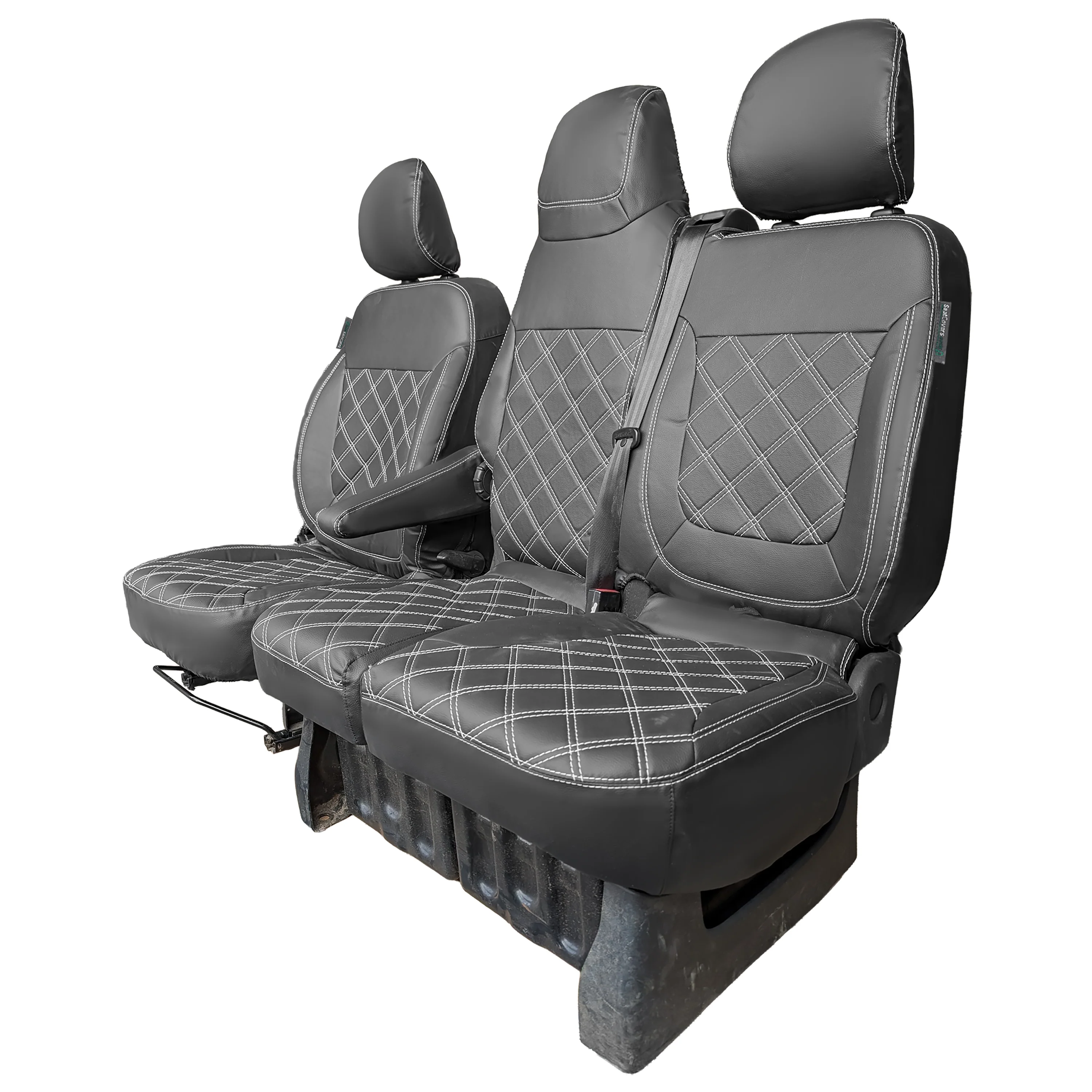 Renault Trafic 2014+ Leatherette Seat Covers - Three Front Seats Folding Middle Seat - Image 4