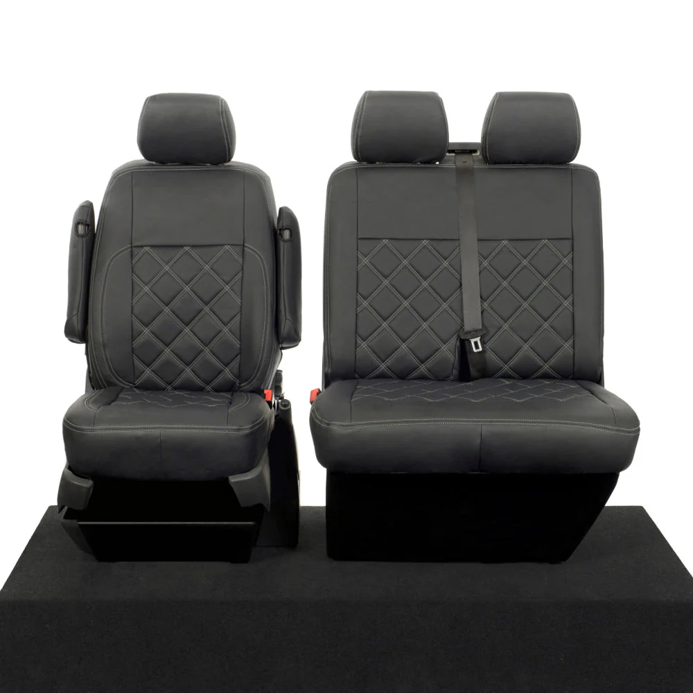 Volkswagen Transporter T6.1 Kombi Van 2019+ Leatherette Seat Covers - Front - Image 9